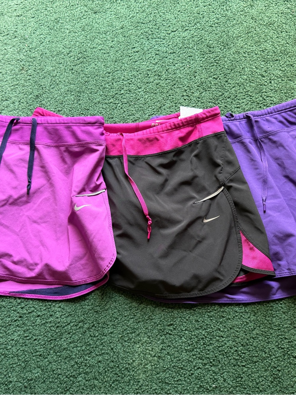 Nike Women's Black and Pink Layered Athletic Skort bundle